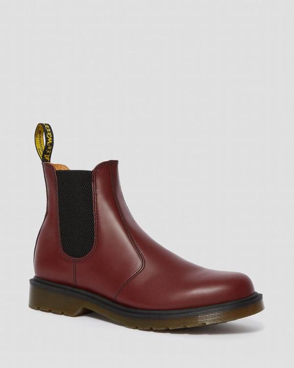 Dr Martens Dámské Chelsea Boty 2976 Smooth Červené, CZ-756104